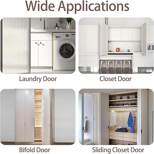 Miniatura 6 de Kit de herrajes para puerta plegable, paquete de 2 piezas de repuesto de reparación para puerta corredera de doble pliegue, puerta de armario con