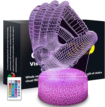 Baseball Night Light Gifts for Boy, 3D Baseball Bedside Lamp,16 Color Change Decor Lamp with Remote & Smart Touch, Gifts for Christmas Birthday Boys Men Gir