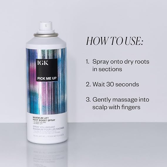 IGK PICK ME UP Maximum Lift Root Boost Spray | Instantly Lifts, Adds Volume + Thickness | Vegan + Cruelty Free | 5 Oz