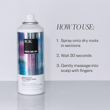 IGK PICK ME UP Maximum Lift Root Boost Spray | Instantly Lifts, Adds Volume + Thickness | Vegan + Cruelty Free | 5 Oz