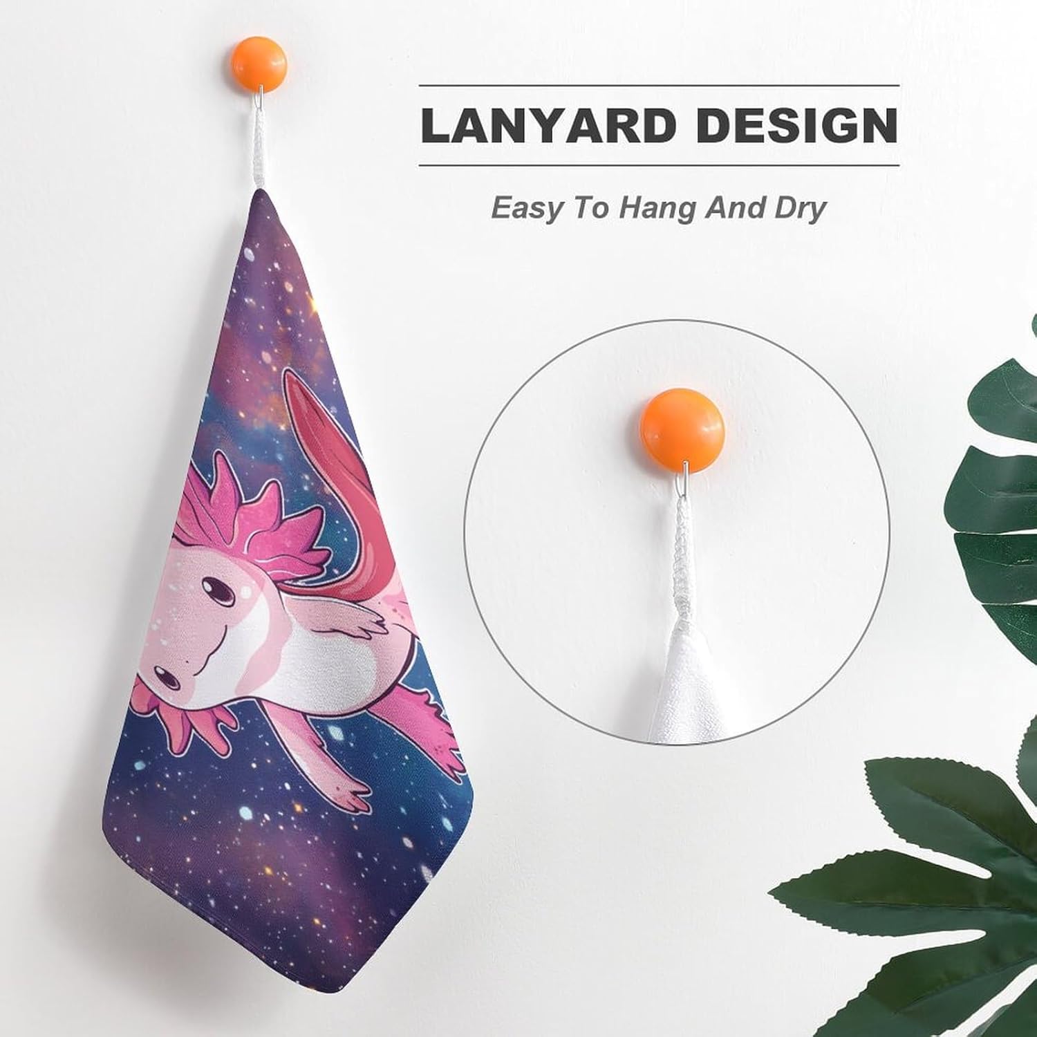 Galaxy Axolotl Towel Hand Towels Decorative Towel for Bathroom Kitchen Shower Gym 4PCS