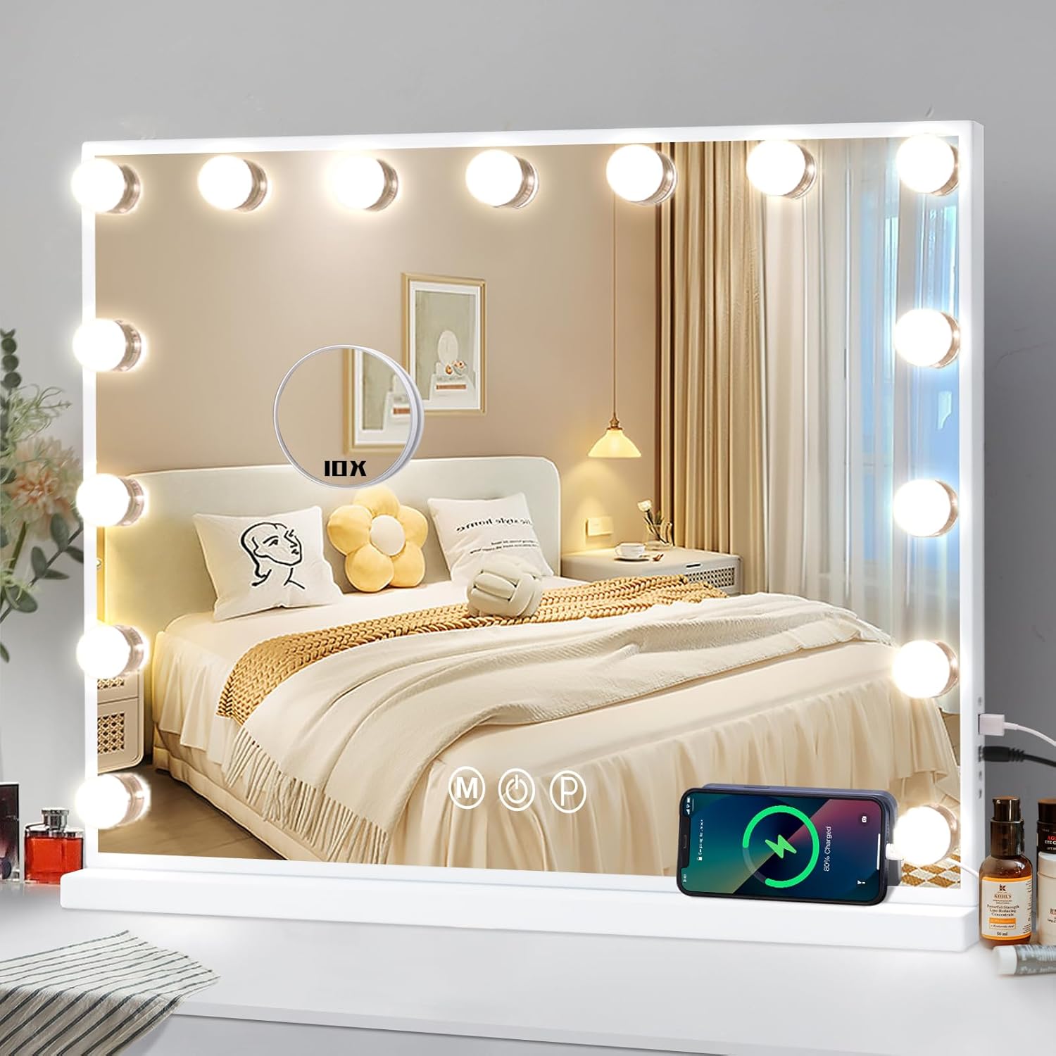 COOLJEEN Vanity Mirror with Lights, Hollywood Mirror with