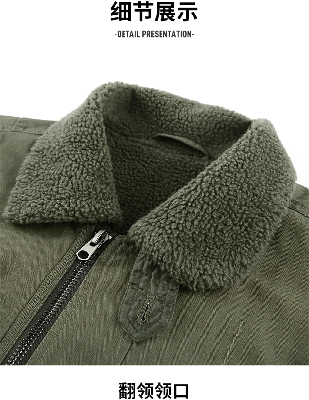 REHJJDFD Fall Winter Men Warm Fleece Warm Thick Jackets Coats Men Collar Cotton Casual Jacket Coat