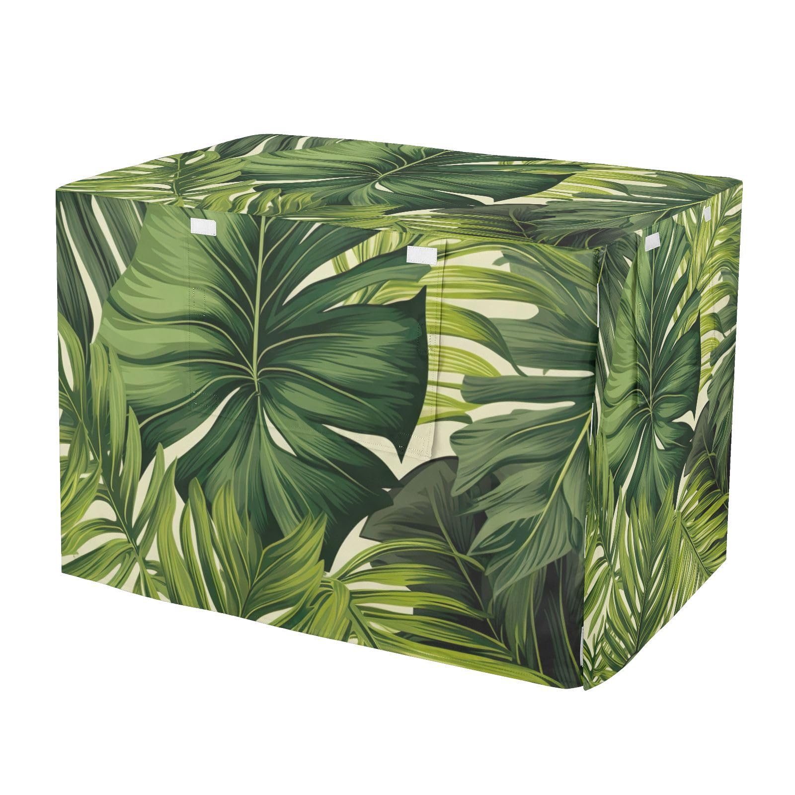 Housse de cage XL motifs feuilles de palmier lavable avec fenêtres
