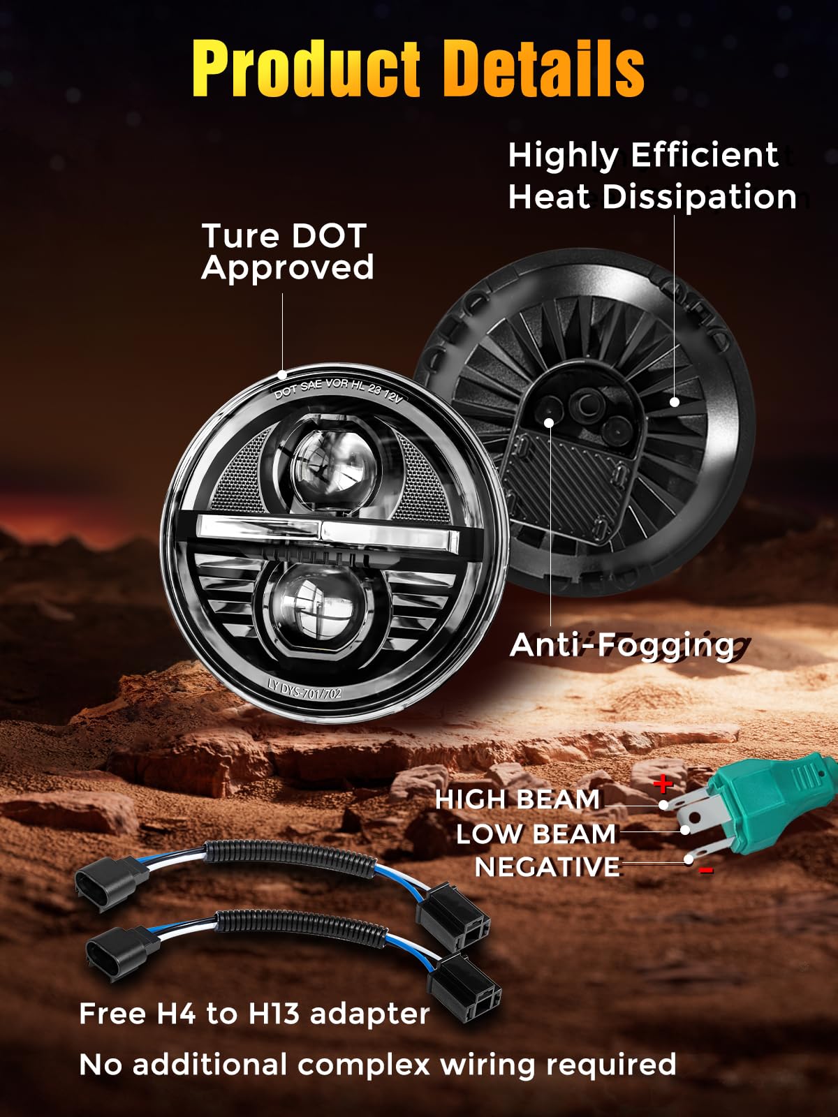 Amazon.com: UNI-SHINE 2 pcs 7 Inch LED Headlights Round Z