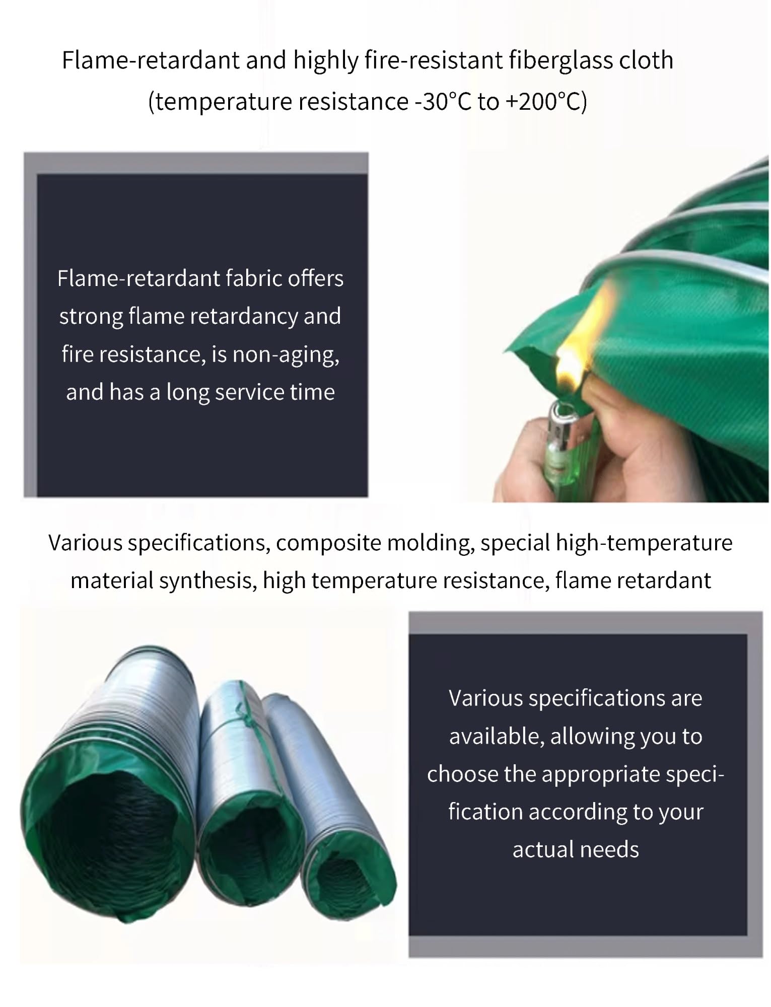 Tubo Flessibile articolato, Tubo di Ventilazione Flessibile Verde per aspiratori e ventilatori - Tubo di Scarico Regolabile da 100 cm/50 cm per Un Flusso d'Aria Migliorato e Una Ventilazione