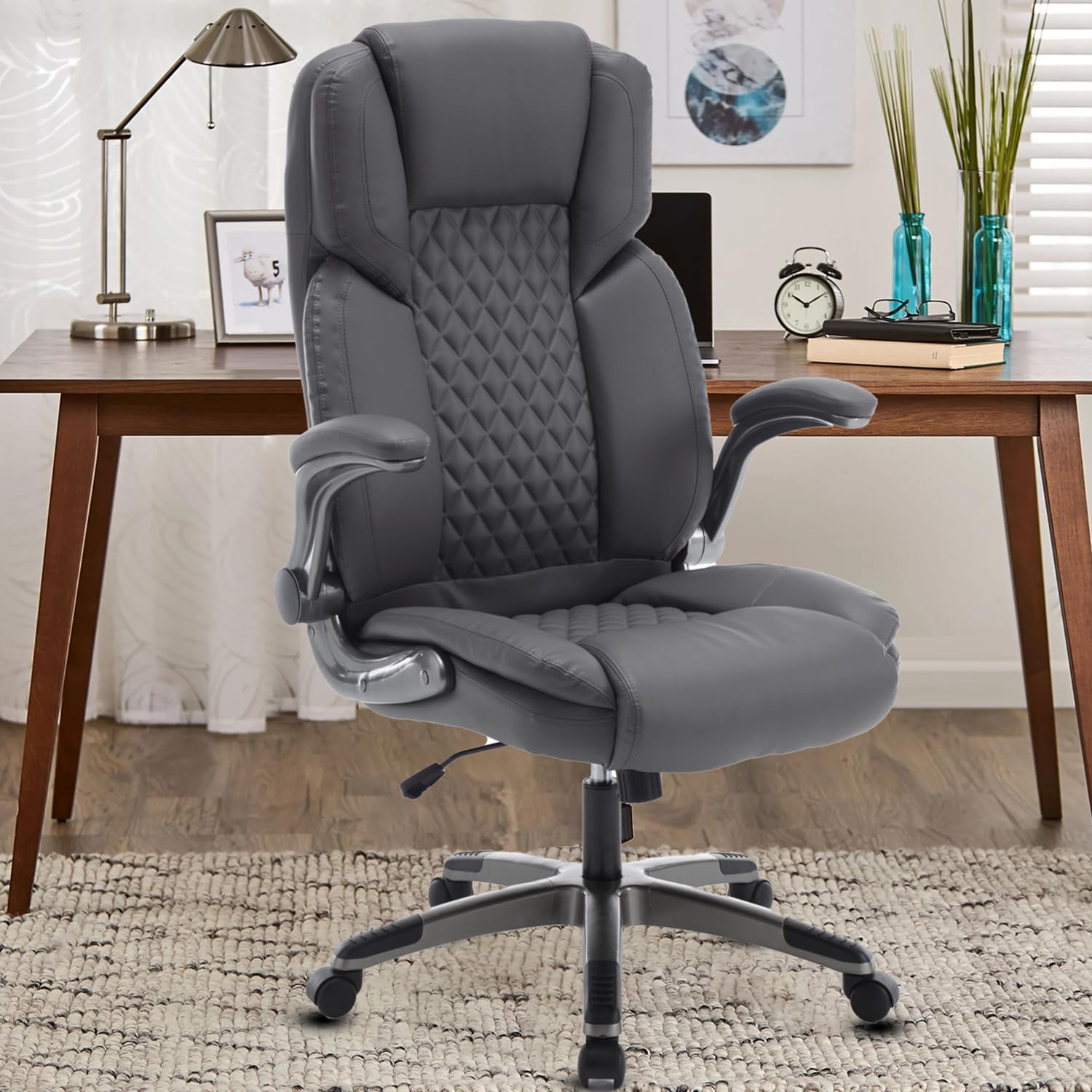 デスクチェア 7451 Amazon.com: REFICCER Executive Office Chair with Flip up