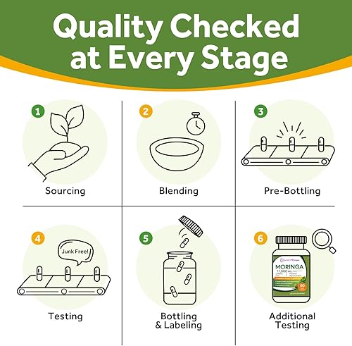 Miniatura 6 de Doctor's Recipes Moringa 11,000 mg Fuerza, Superalimento verde completo, soporte antioxidante natural, sin OMG, 90 cápsulas veganas, sin cafeína,