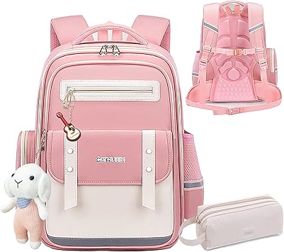 Cute Teen Bunny Backpack,School Bookbag Kids Day Backpacks for Girls Boys,Kawaii Large Capacity Travel Bags Laptop Princess Pink