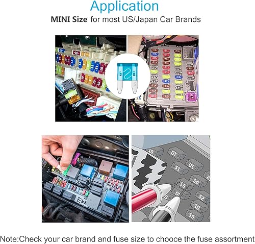 Miniatura 4 de Chanzon Fusible de hoja mini ATMAPM de 7.5 A con certificación UL, 10 fusibles automáticos de 7.5 amperios y 32 V, soplado rápido para automóvil,