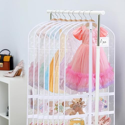 Vista 22 de Paterr 10 piezas de 50 pulgadas transparente para disfraces de baile, bolsa de ropa de plástico para competiciones de baile, con cremallera