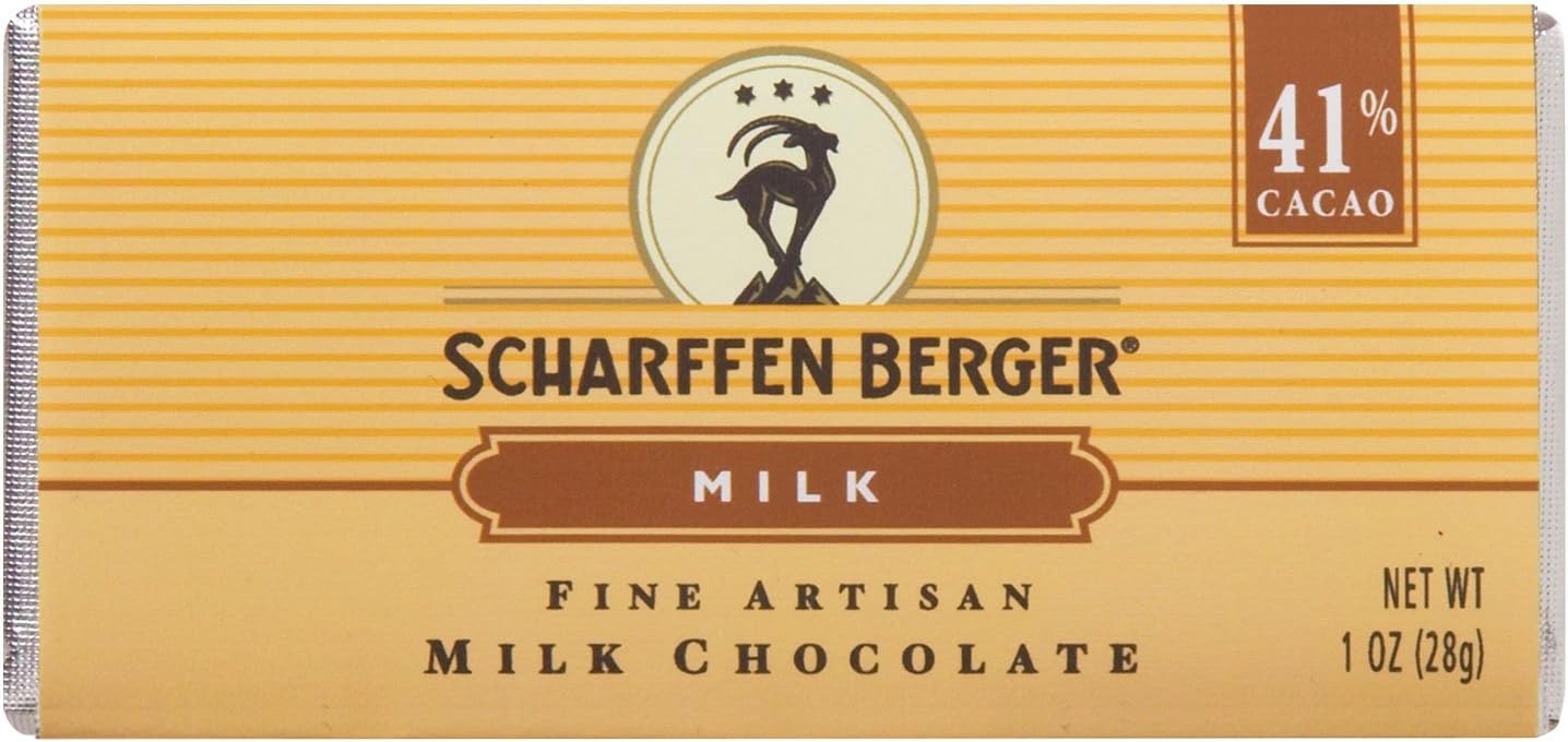 SCHARFEEN BERGER Artisan Chocolate Bars, Milk, 1 Ounce (Pack of 9)