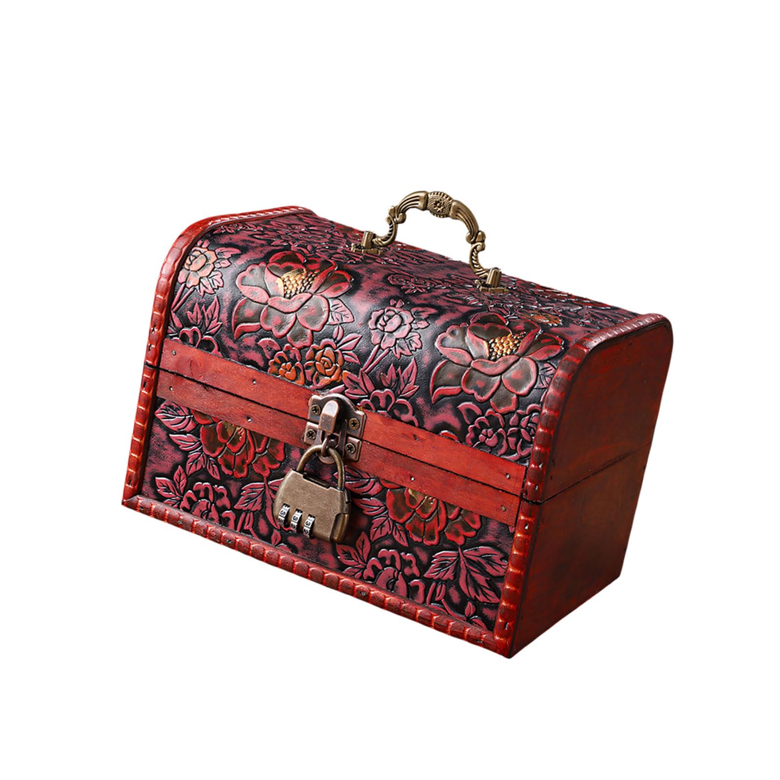 Kaeltsyn European Wood Storage Chest Featuring Metal for Secure Storage of Valuables and Decorative Home Accent Handcraft Wood Case