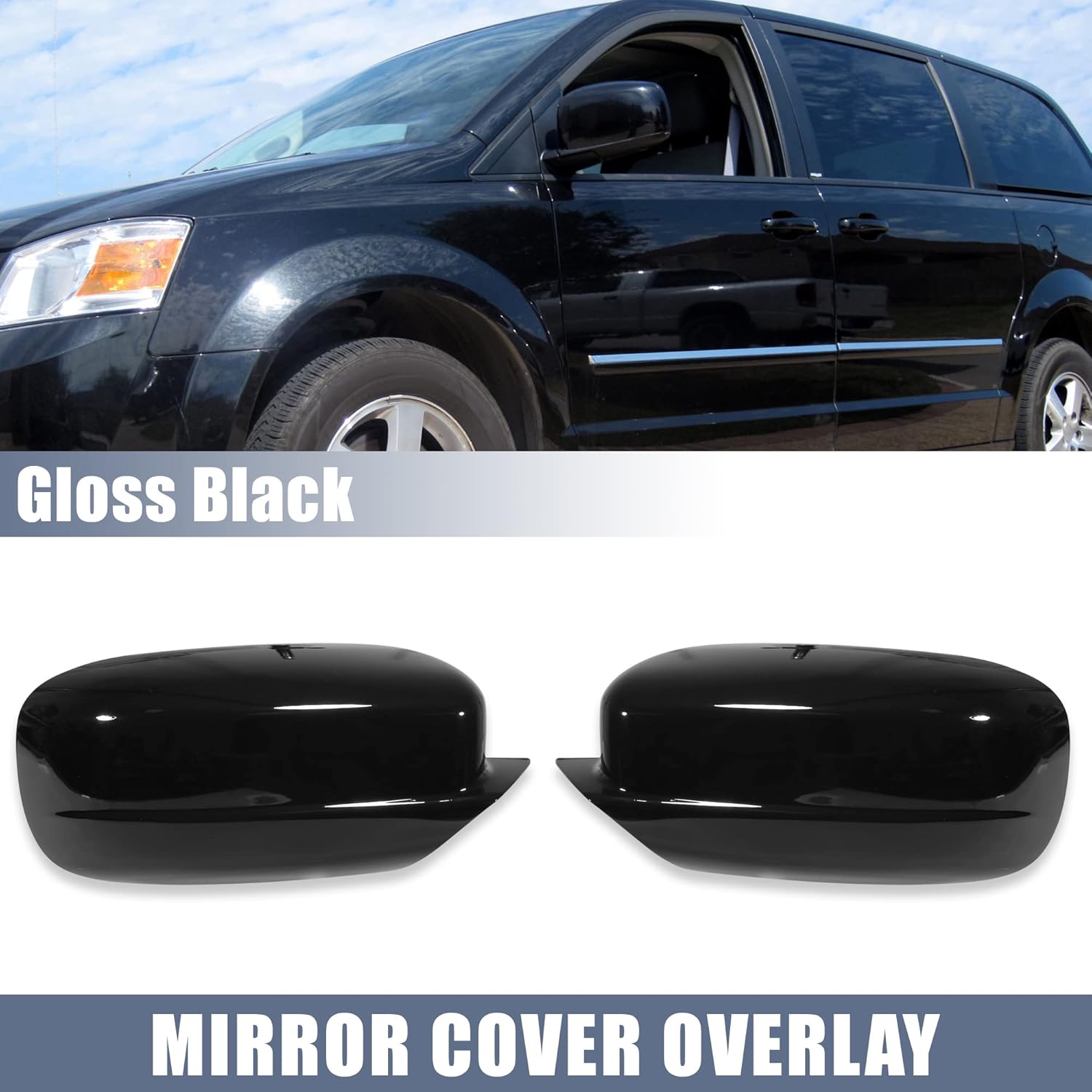 X AUTOHAUX Exterior Door Mirror Cover Cap Overlay for Dodge Charger 2011-2021 for Chrysler 300 300C 2011-2022