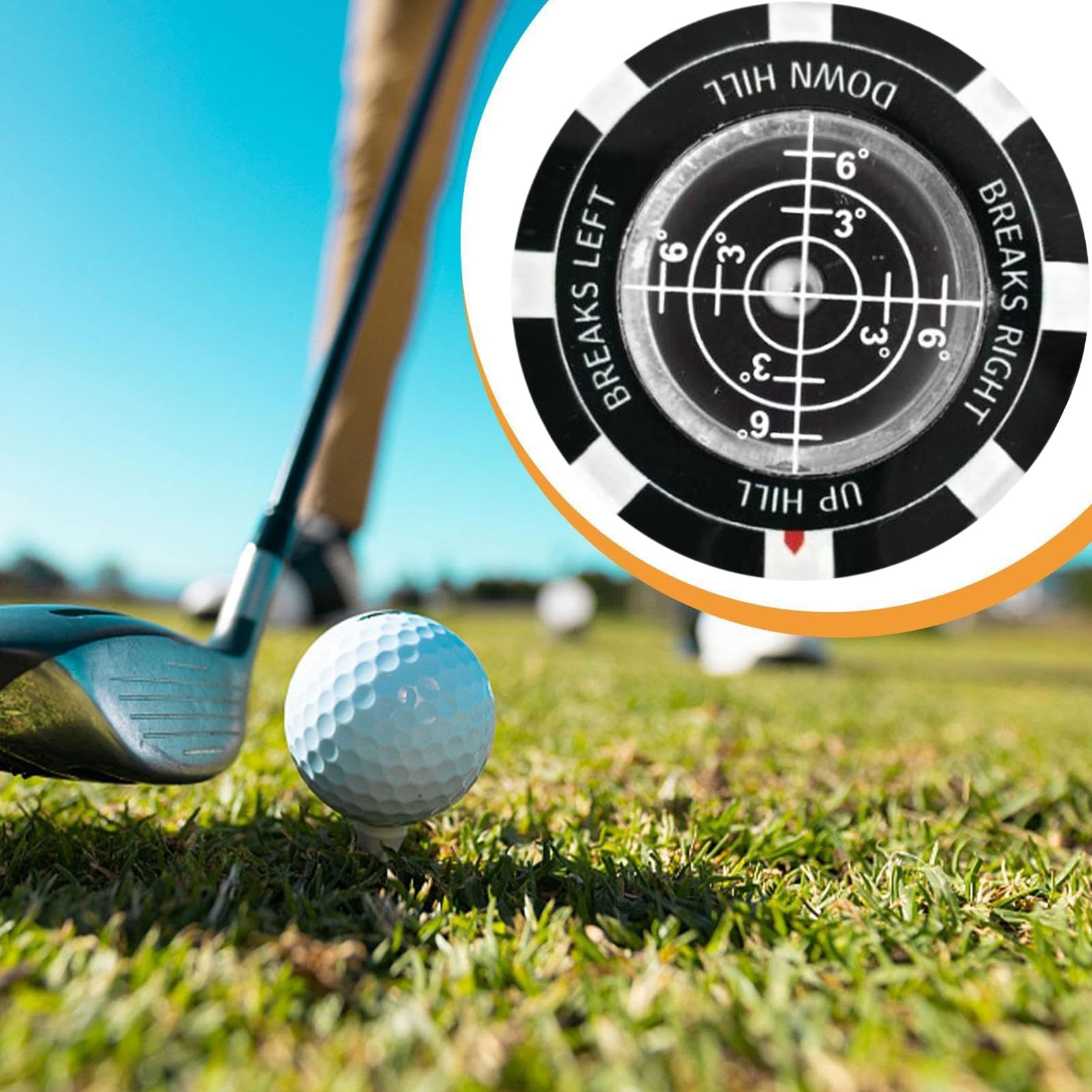 Marcador De Bola Lector De Green Herramienta De Putt con Nivel De Doble Cara Preciso Portátil