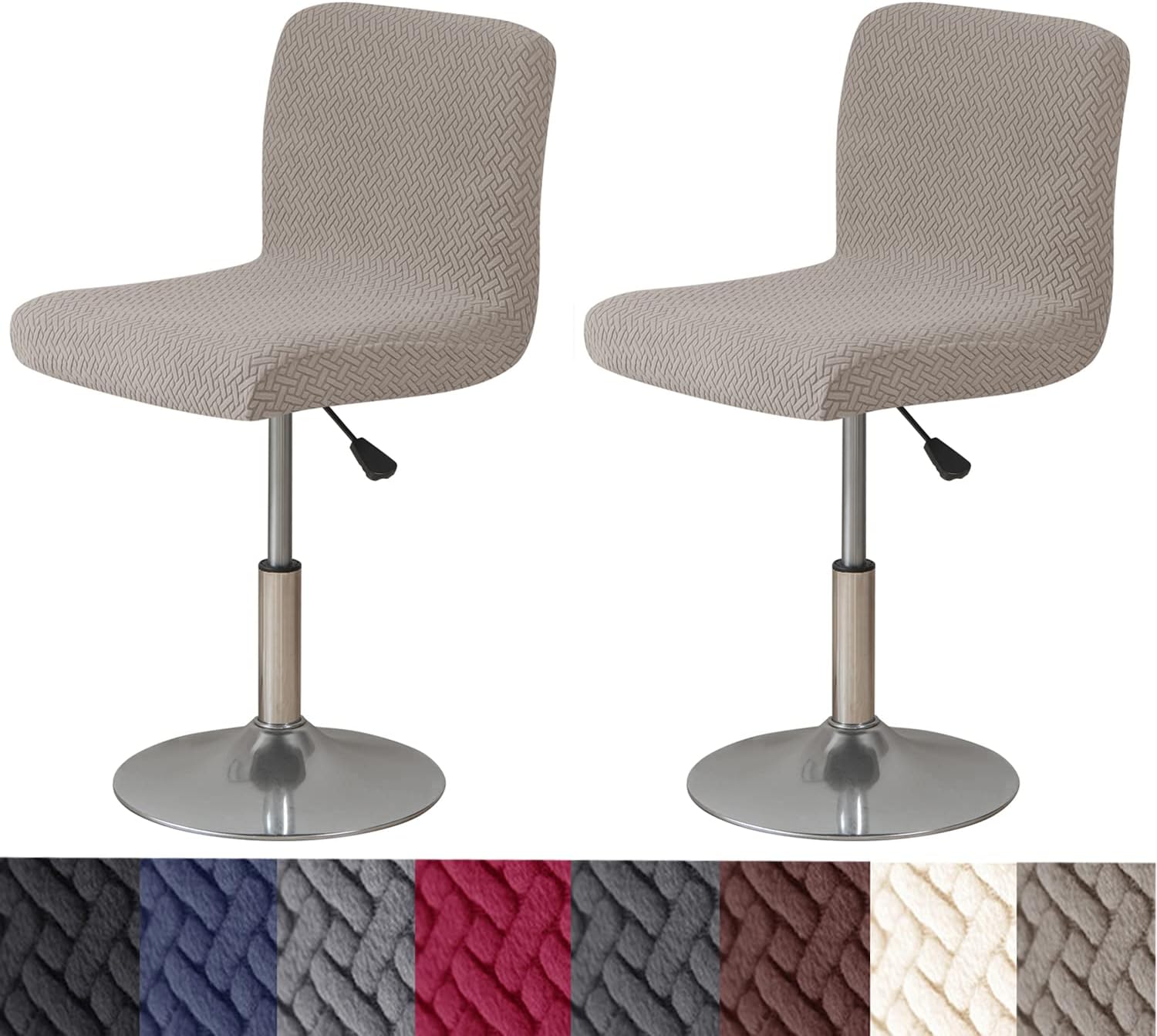HFCNMY Bar Stool Covers with Backs,2 Pack Stretch Bar Stool
