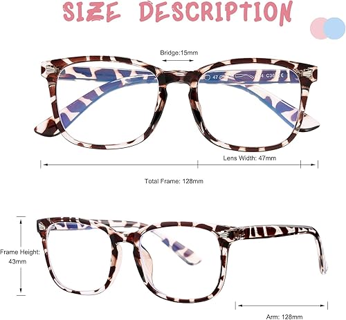 Miniatura 4 de COASION Gafas de pantalla azul para niños de 3 a 12 años, paquete de 3 gafas de bloqueo de luz azul para niñas y niños, anteojos falsos para