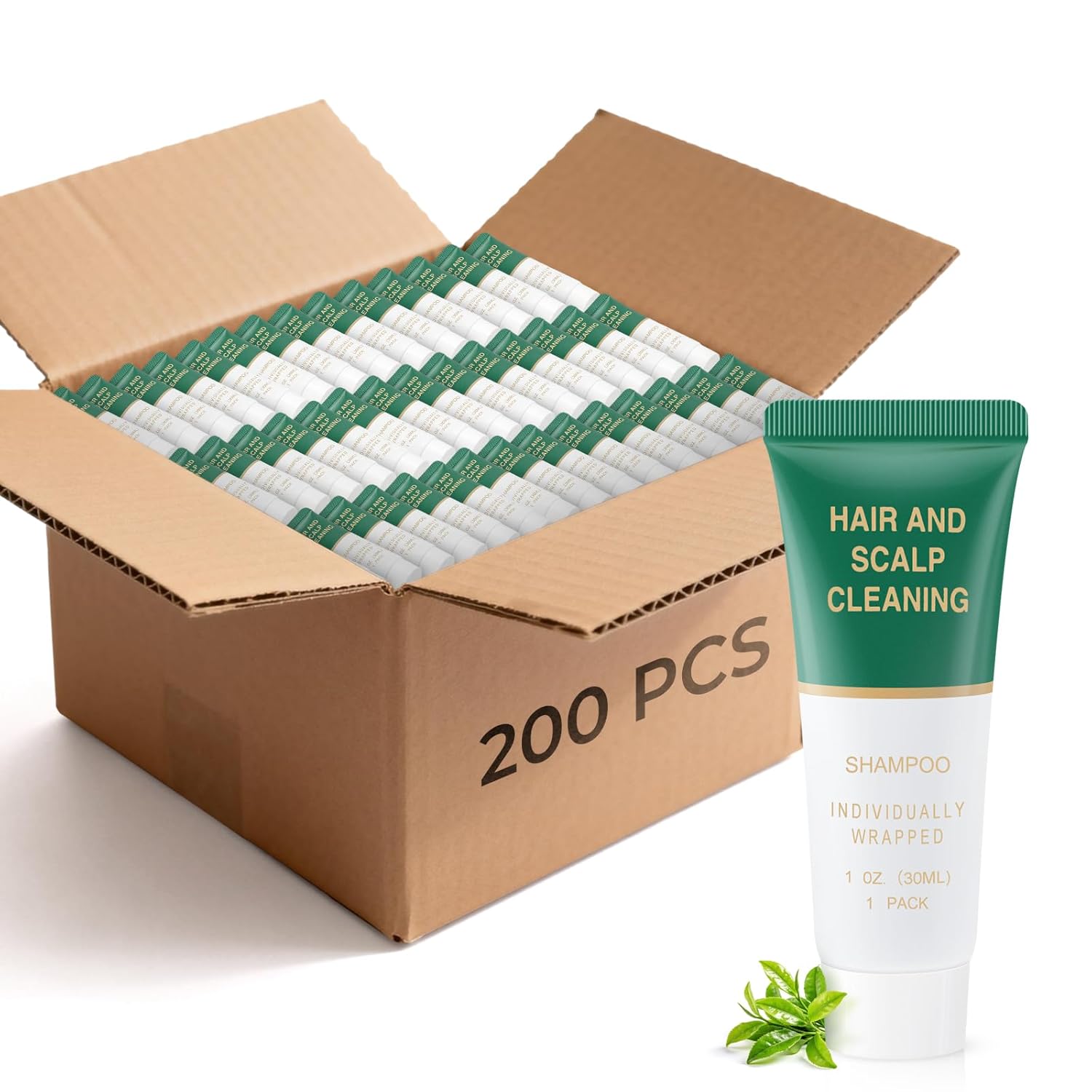 Mini Shampoo Gel Set, Individually Wrapped Travel Size Shampoo Bulk, Small Trial Sample Single Use Men Women Toiletries Amenities Kit for Hotel/Camping/Vacation/Homeless 1 Fl Oz (Pack of 200)