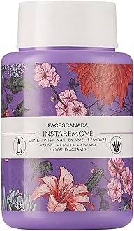 FACES CANADA InstaRemove Dip & Twist Nail Enamel Remover, 80 ml | Floral Fragrance | Vitamin E, Olive Oil, Aloe Vera | Nourishing Formula | Gentle Nail Polish Remover | Acetone Free | Cruelty Free