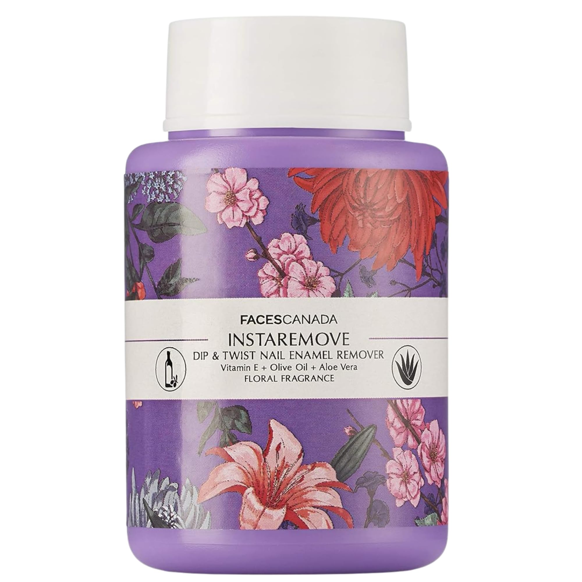 FACES CANADA InstaRemove Dip & Twist Nail Enamel Remover, 80 ml | Floral Fragrance | Vitamin E, Olive Oil, Aloe Vera | Nourishing Formula | Gentle Nail Polish Remover | Acetone Free | Cruelty Free