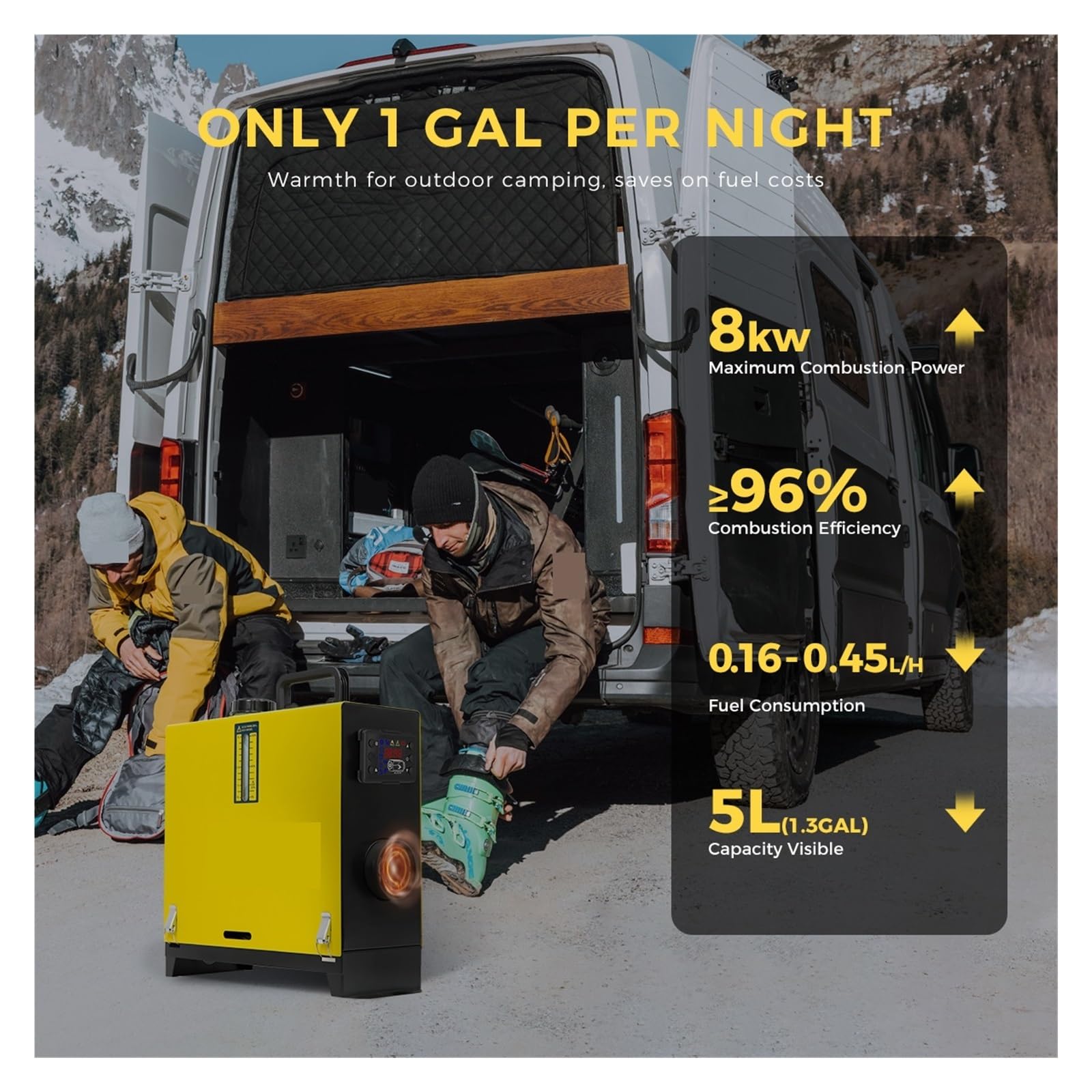Nagrzewnica Powietrza Diesel 8 KW, Ogrzewanie Postojowe 12 V/24 V Z Wyświetlaczem LCD, Pilotem, Szybkie Nocne Do Garażu Dla Ciężarówek I Łodzi Łatwy w instalacji(No power adapter)