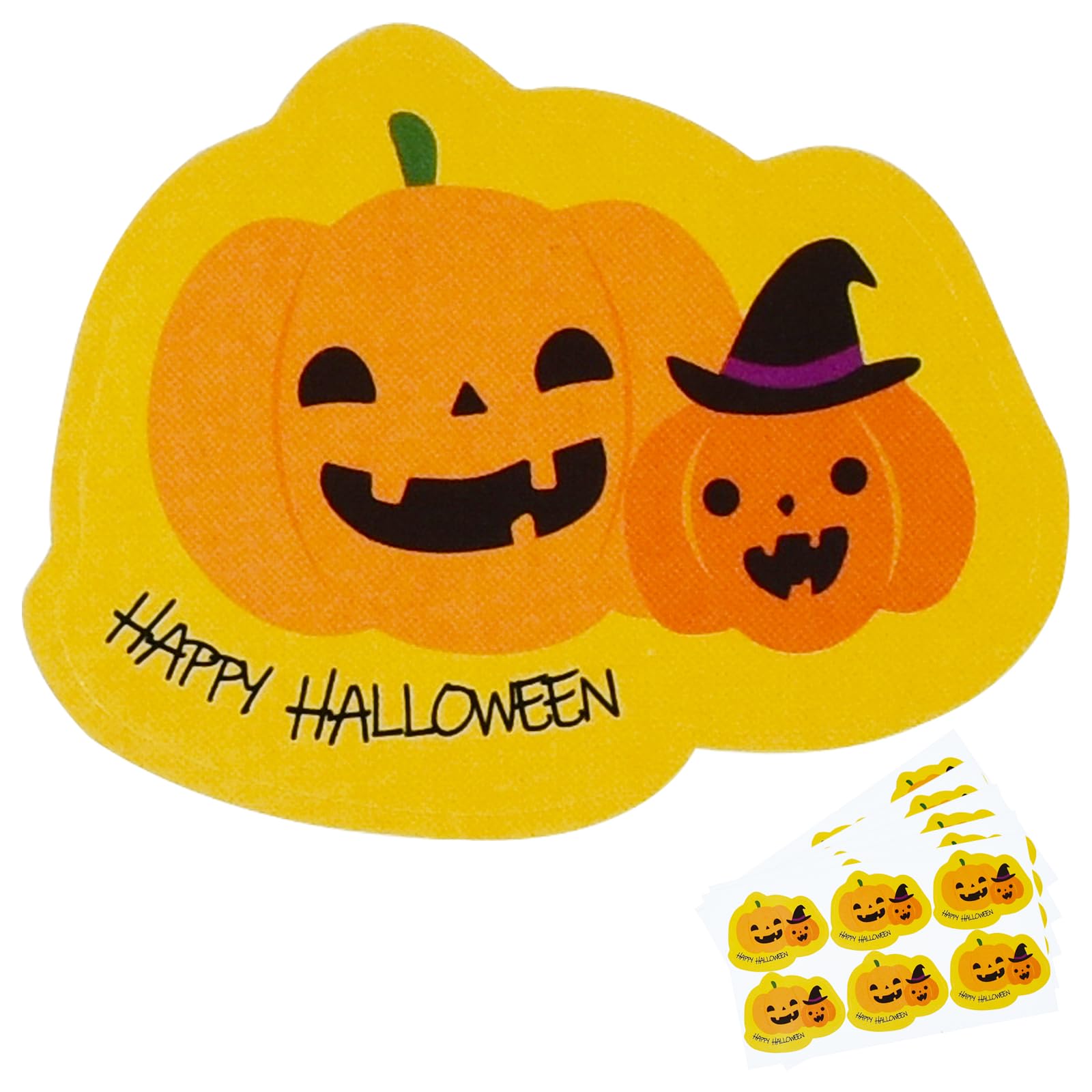 BEISHIDA Halloween Pumpkin Stickers Bulk — Self-Adhesive Happy Halloween Label Tags Stickers — Pumpkin Gift Tag for Envelopes Seal Craft Goodies Candy Bags Party Supplies Decor (60 Pieces)