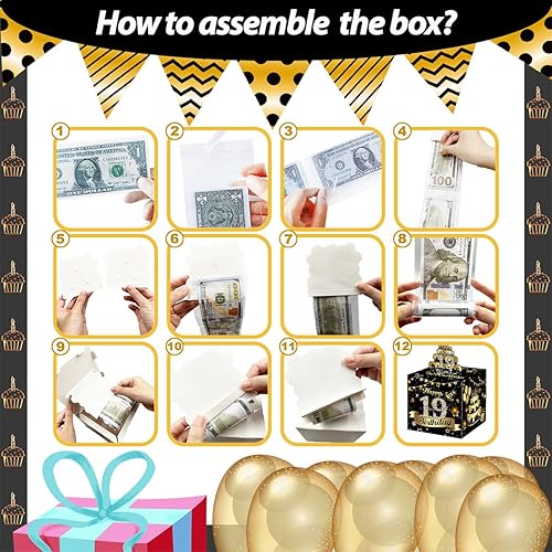 Miniatura 10 de Caja de dinero para regalo de cumpleaños número 40, caja sorpresa de 40 años, caja de regalo para tirar de dinero, ideas de regalo de dinero de