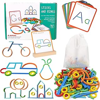 Montessori Educational Toy from 3 Years, Montessori Toy, Wooden Geoboard, Preschool Educational Games, Shape Colour Recognition Toy, Educational Toy Gift 2 3 4 5 6 7 Years Children Boys Girls