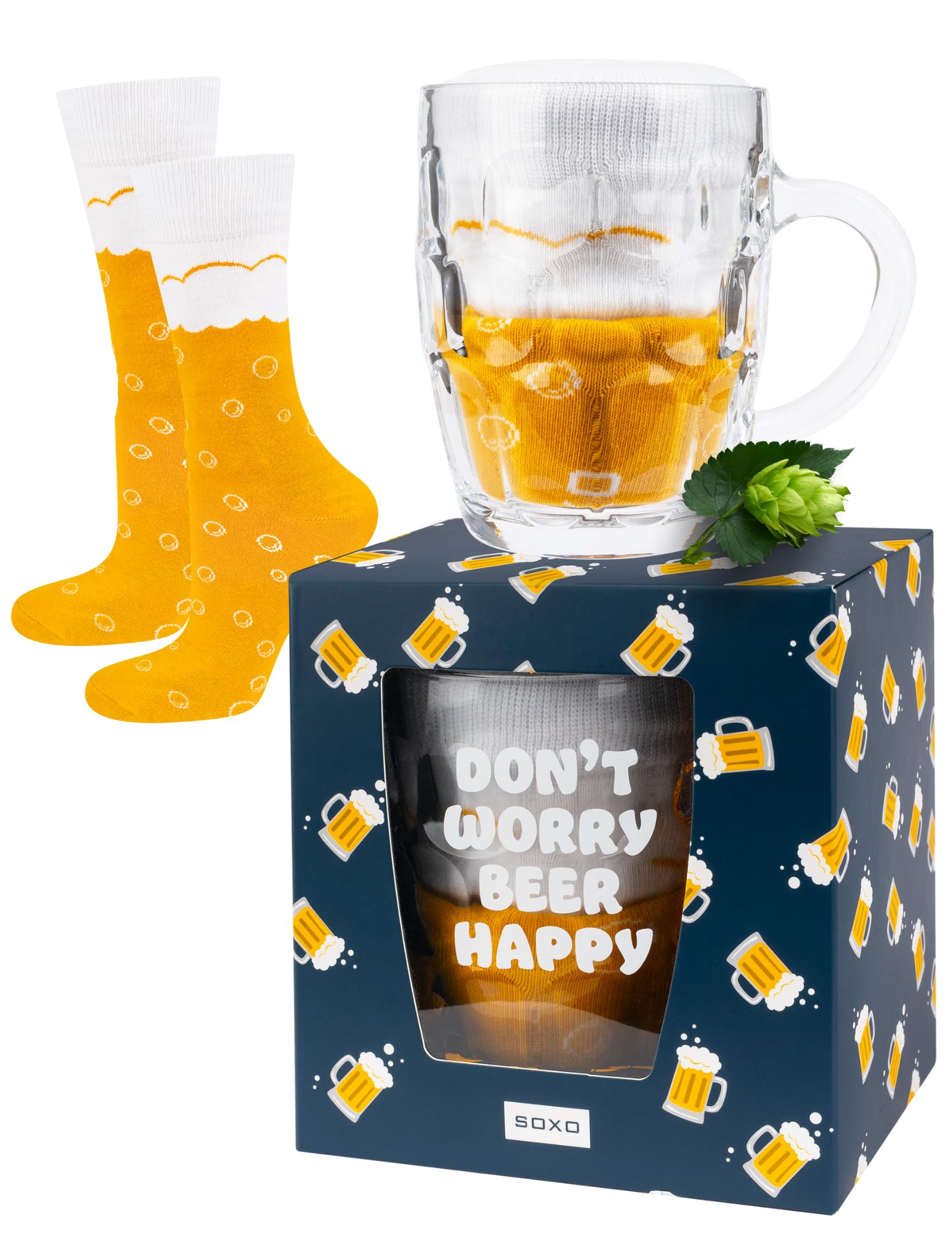 soxoBeer Socks Men Funny Gifts Mens Cotton Sock Colourful Funky Men's Presents 6.5-10.5