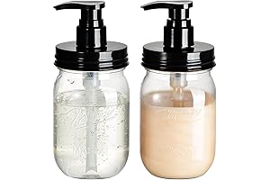 Amolliar Plastic Mason Jar Soap Dispenser with Pump Lid