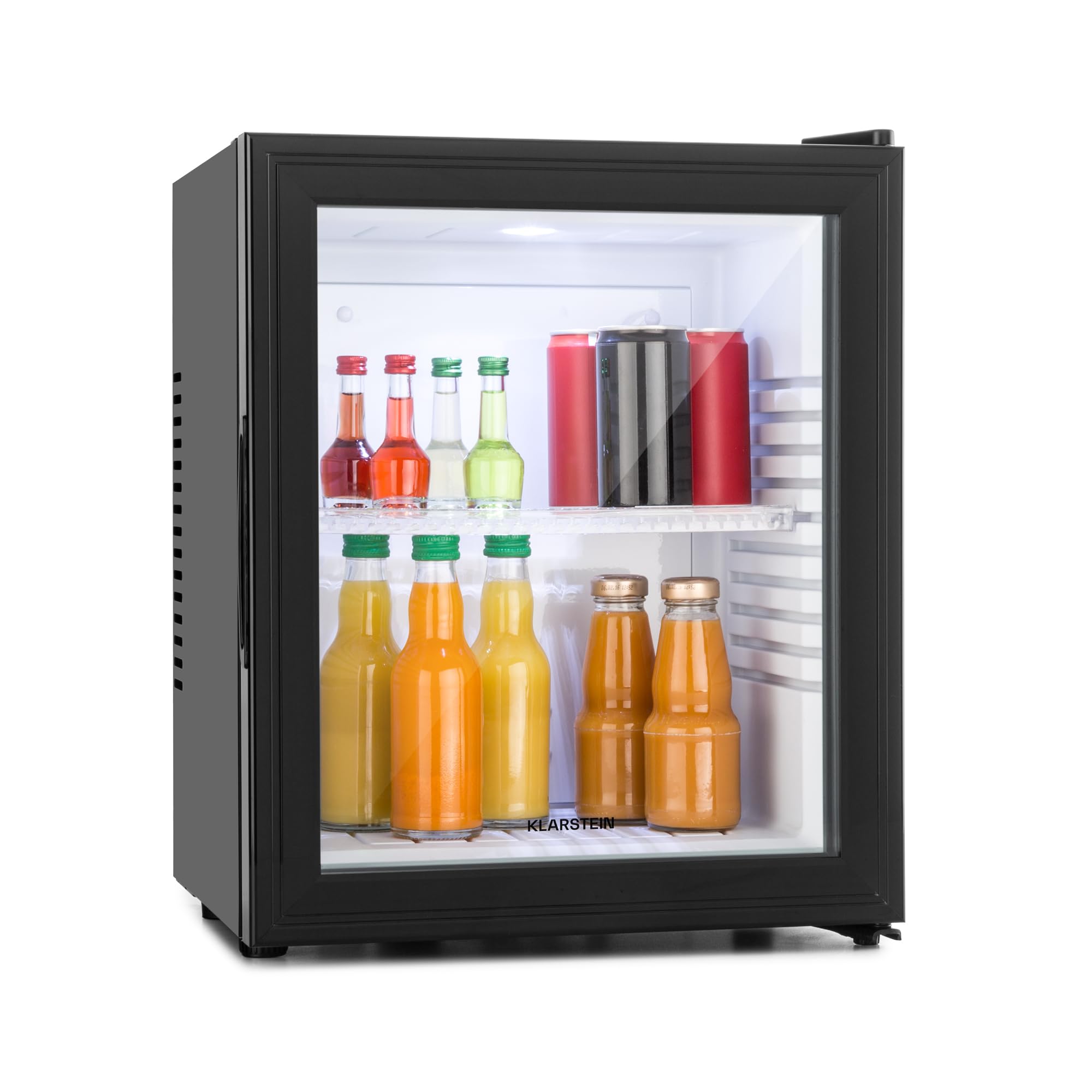 KLARSTEIN Brooklyn Mini Frigo da Camera, Frigo Portatile da Ufficio, Mini Frigo Bar con LED, Ripiani Rimovibili, Ideale per Campeggio e Skin Care, 12-18°C, 30L