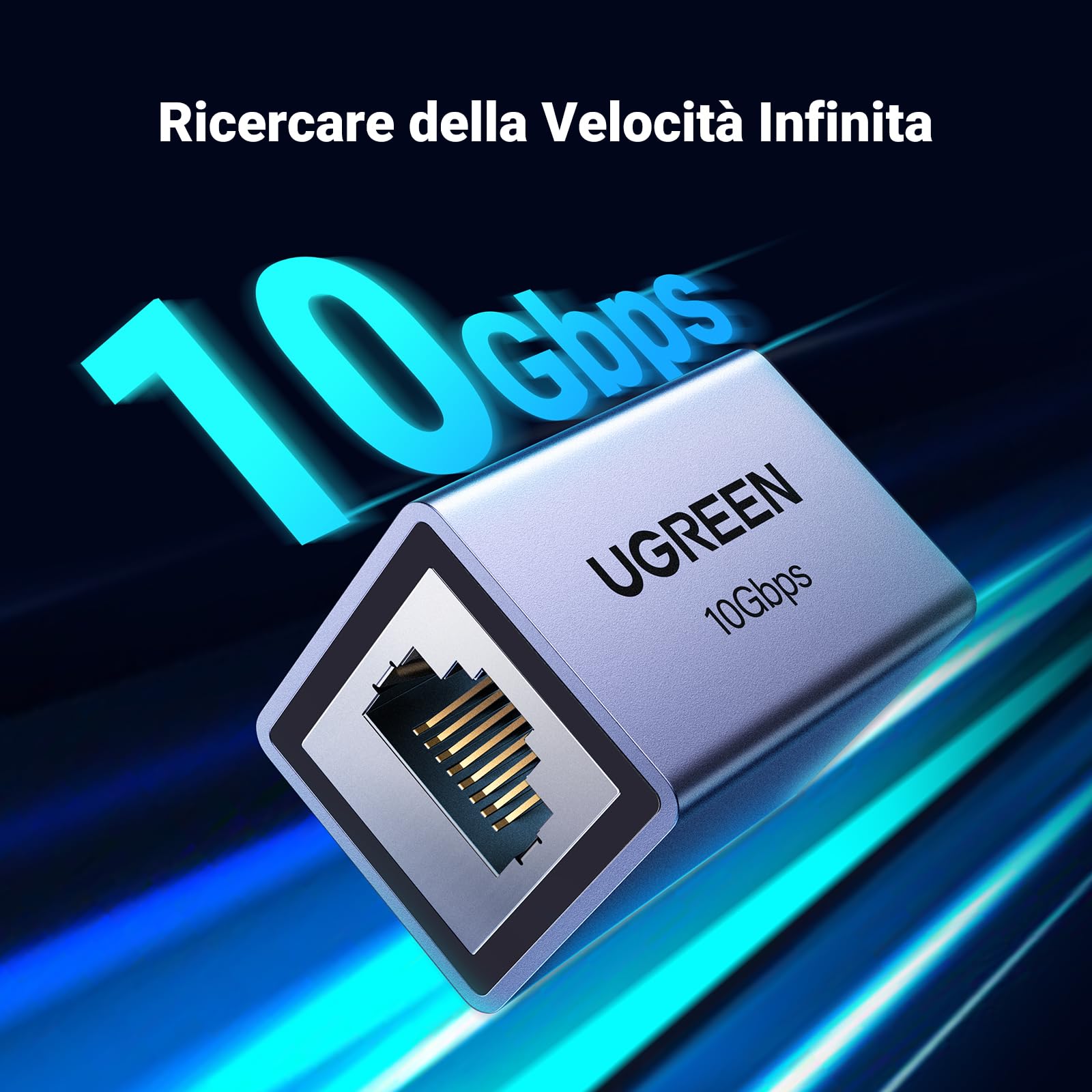 UGREEN Connettore Prolunga Cavo di Rete 10 Gigabit Accoppiatore RJ45 Accoppiamento Lan Estensione Ethernet Cat7/ Cat6/ Cat5e (Grigio, 1 Pezzo)