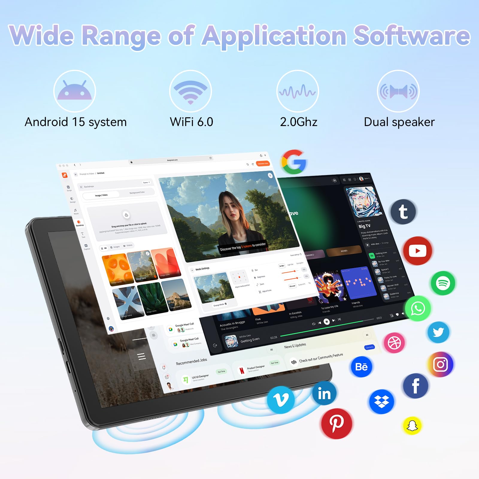 Tablet 10.1 Zoll mit Hülle, Tastatur, Maus, Android 15 Tablets | 18GB RAM+128GB ROM 1TB Erweiterbar, Widevine L1-Kompatibles Octa-Core Tablett mit WiFi 6, 6000 mAh, 5MP+8MP, Grau