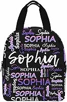 Vista 9 de InterestPrint Bolsa de almuerzo personalizada con nombre, lonchera de mariposa rosa degradada, regalo personalizado para nieta, nieto, sobrino