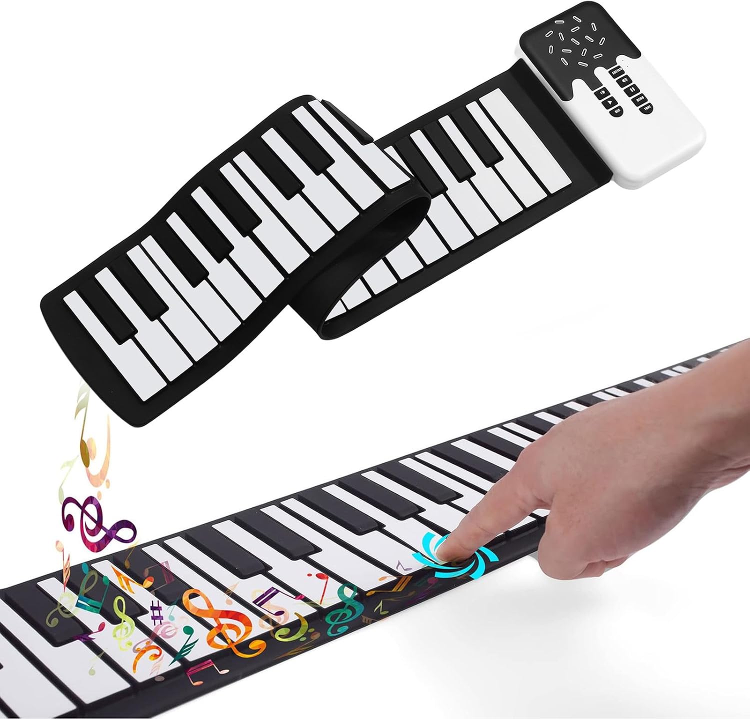 SUNGOOYUE 49 Keys Hand Roll Electronic Piano, Rolled Keyboard Piano with Speaker for Daily Entertainment and Travel