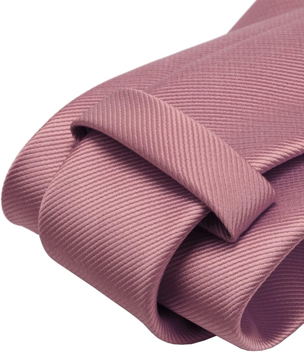 GUSLESON 3.15"（8cm） Solid Color Necktie and Pocket Square Cufflinks Sets For Men + Gift Box