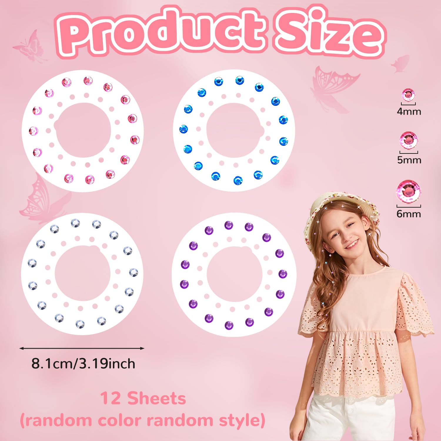 Machine à Strass Pour Cheveux Yeefunjoy - Kit Coiffure Fille Avec 120 Gemmes, Outil Glam Pour Fêtes, Cadeau Enfant 6 Ans Et Plus - 2