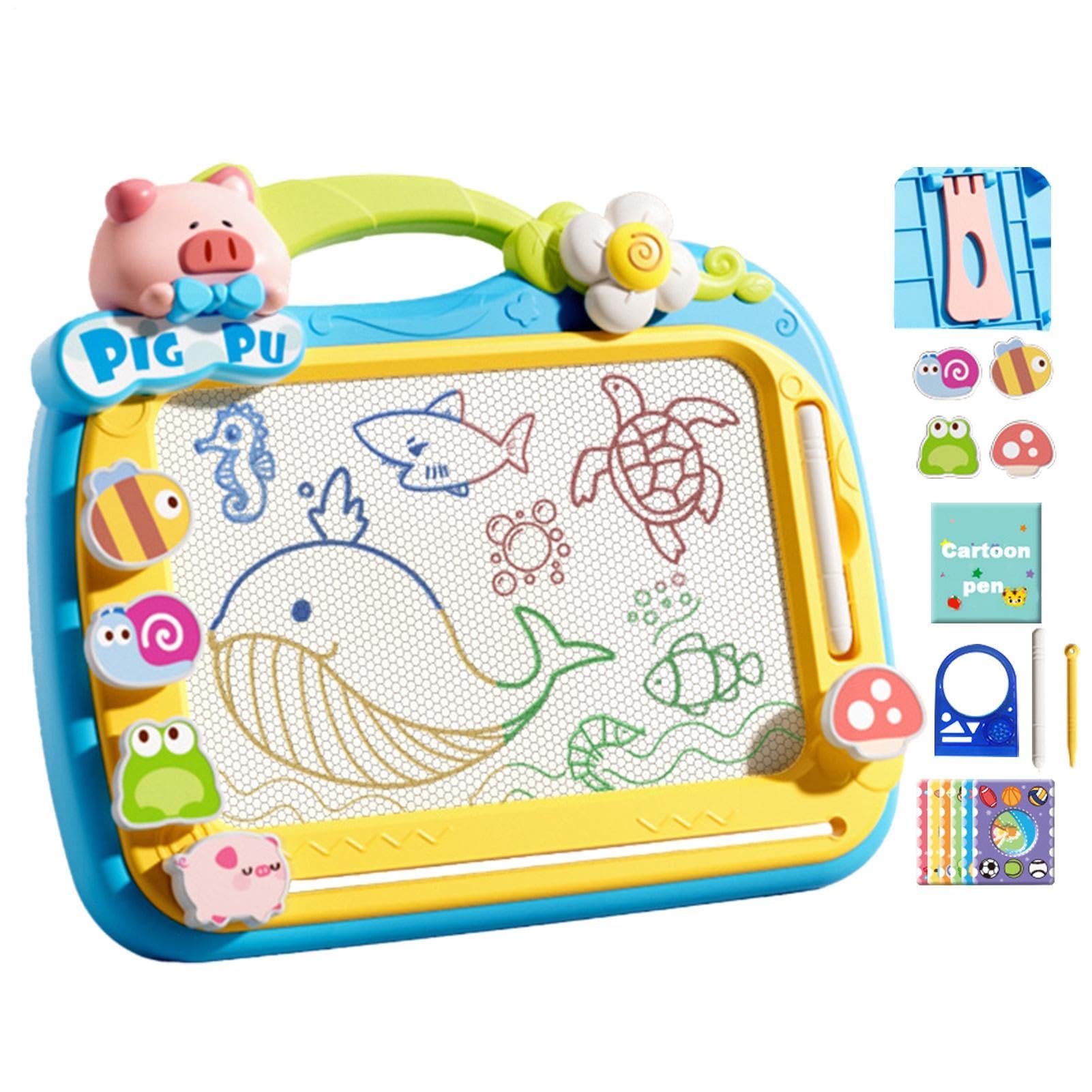 Tablero de Dibujo magnético para niños pequeños, Tablero magnético para garabatear - de Dibujo de Dibujos Animados - Juguetes educativos multifuncionales de Aprendizaje