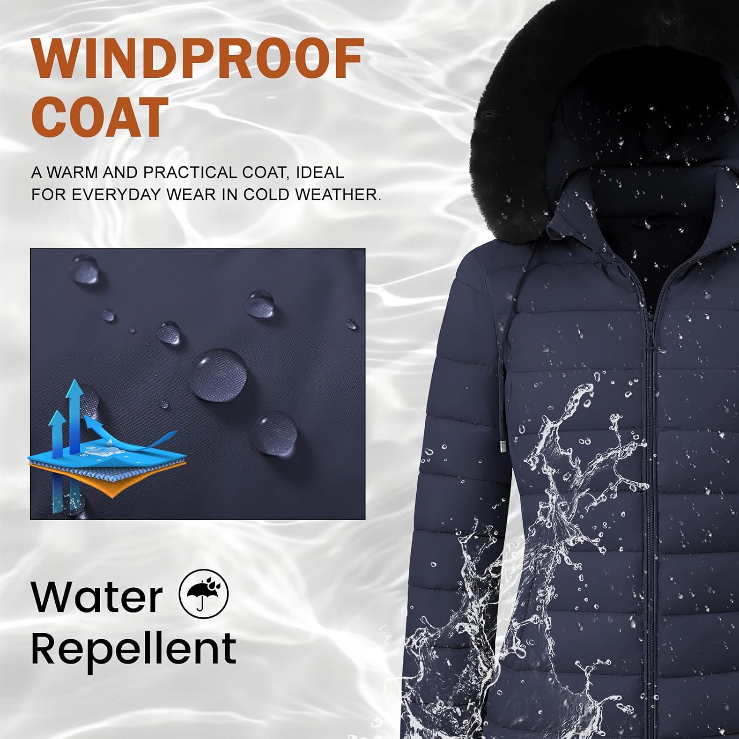 Women's Winter Puffer Coat - Thicken Fleece Lined Down Jacket Waterproof Warm Hooded Parka with Faux Fur Detachable - Image 5