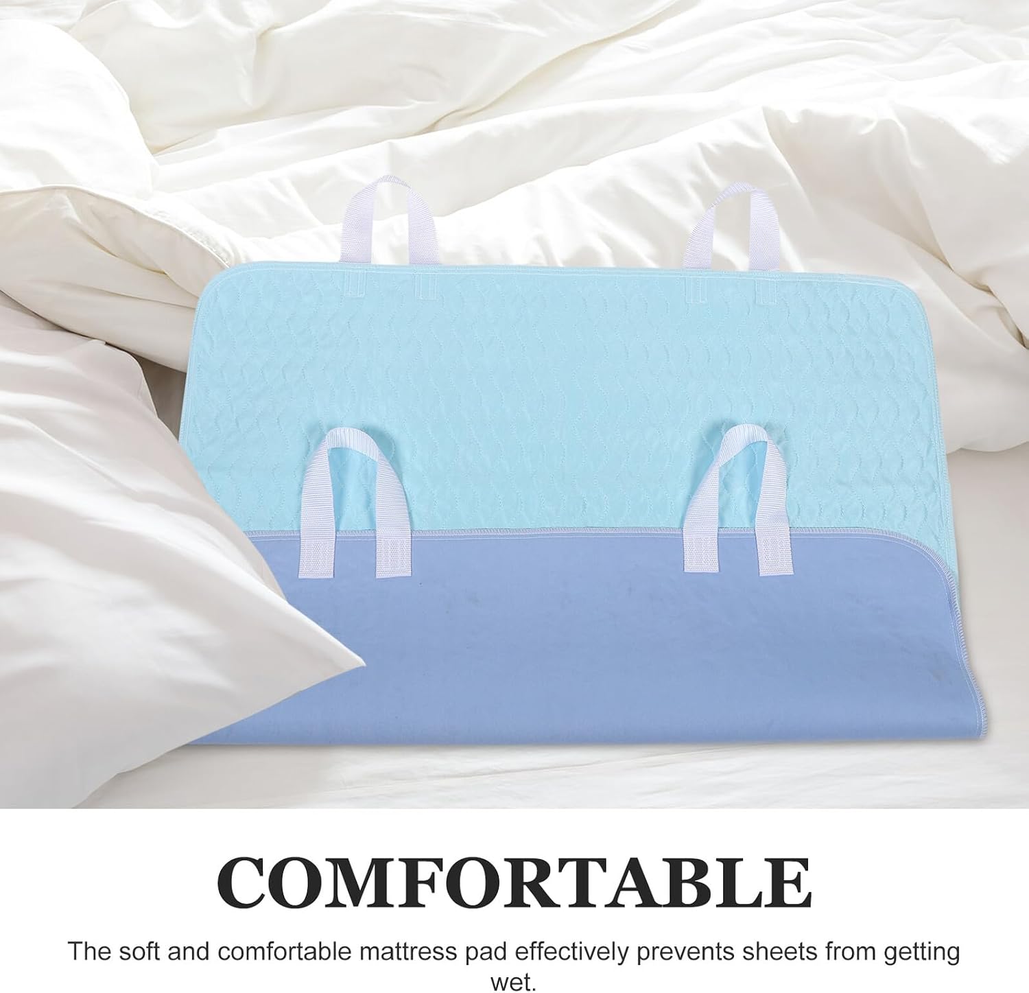 Veemoon Reusable Waterproof Bed Pads for Incontinence with Handles, Washable Mattress Protector 91x86cm, Leak-Resistant Underpads for Elderly and Adult Bedwetting Care