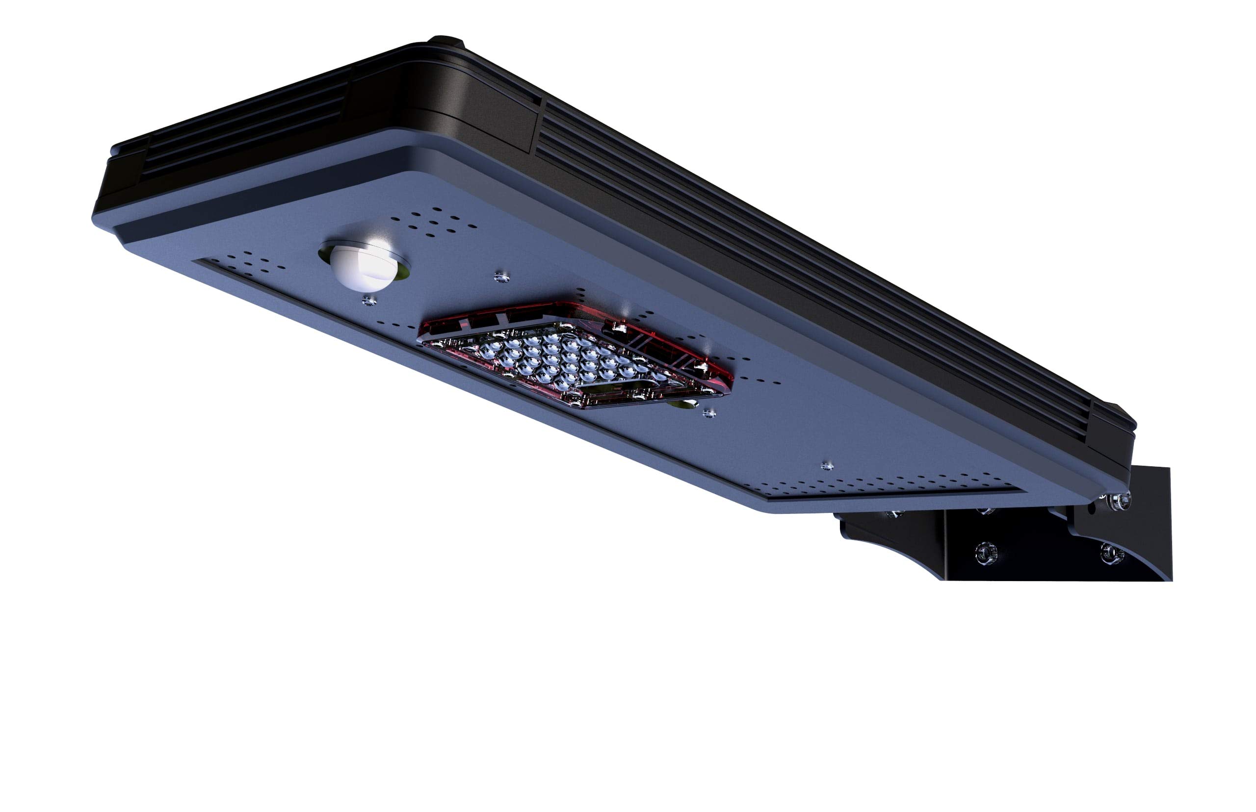 Solar Power Dusk to Dawn Black Aluminum Outdoor Integrated LED AI-Smart Sensing 1600 Lumens CREE Area Path Parking Light