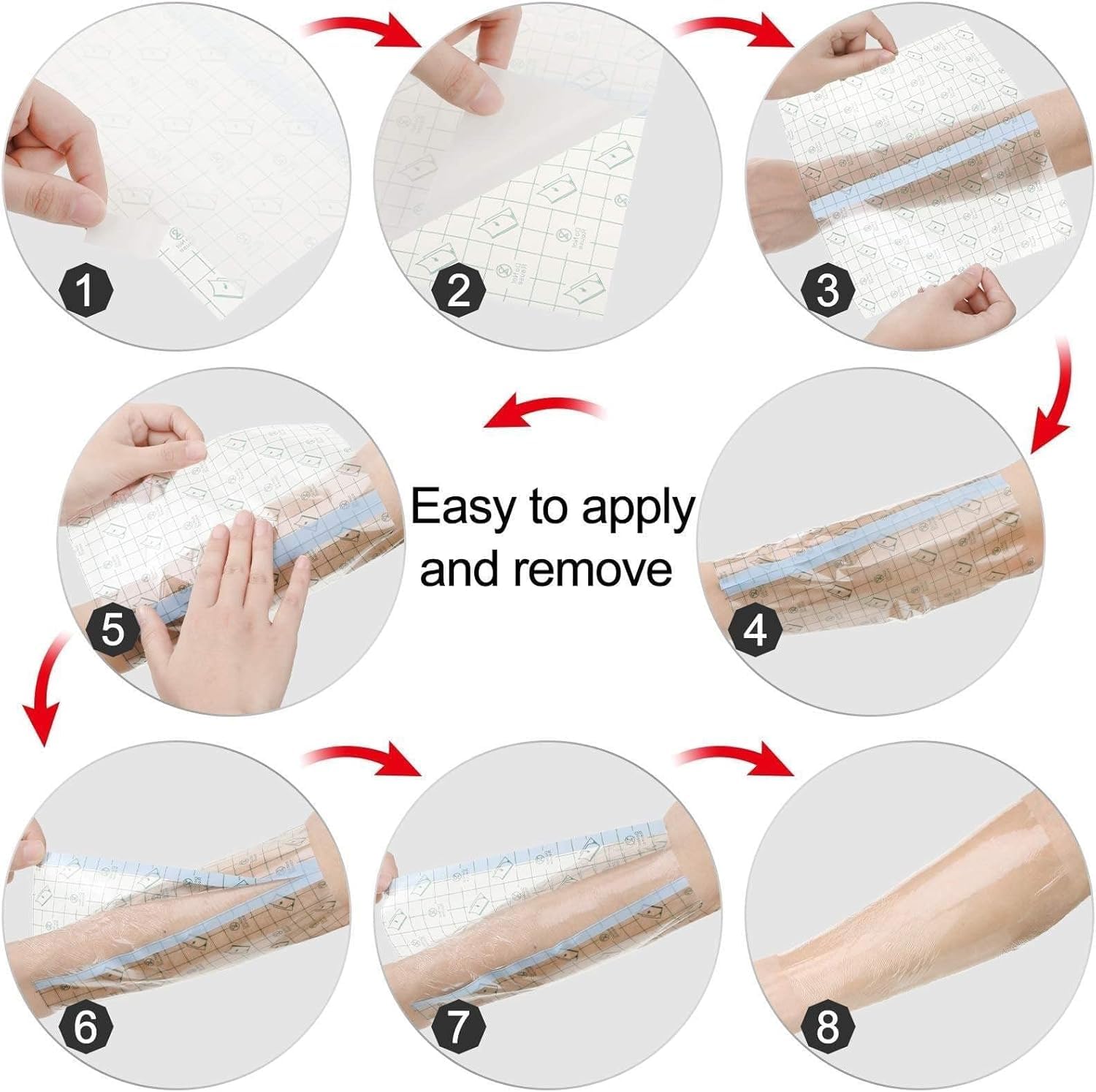Protector De Ducha para Diálisis Peritoneal (50/100 Unidades), 20 X 20 Cm, Barrera De Agua para Catéter, Apósito Transparente Impermeable, Parche Protector De Ducha para Ostomí, 50Pcs