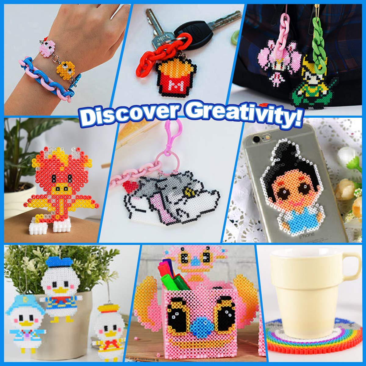 MAOOY Iron Beads Kit Melty Beads Arts and Crafts Pearler Set for Kids