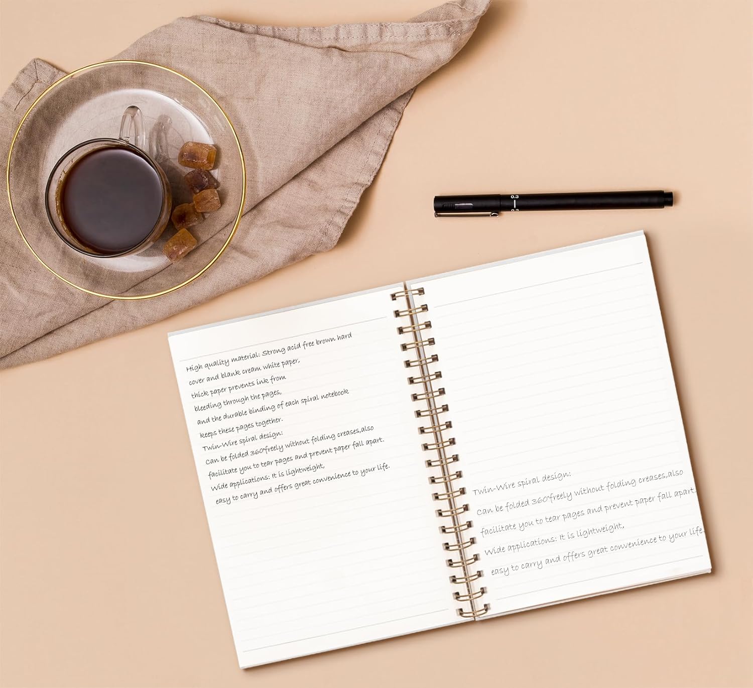 Trendy Personalized Journal Hardcover Spiral Notebook,Black Initial Letter A Notebook,Monogrammed Gifts for Women Teen Girl,College Ruled Hardcover Spiral Notebook 5.5 x 8.3 - Image 6