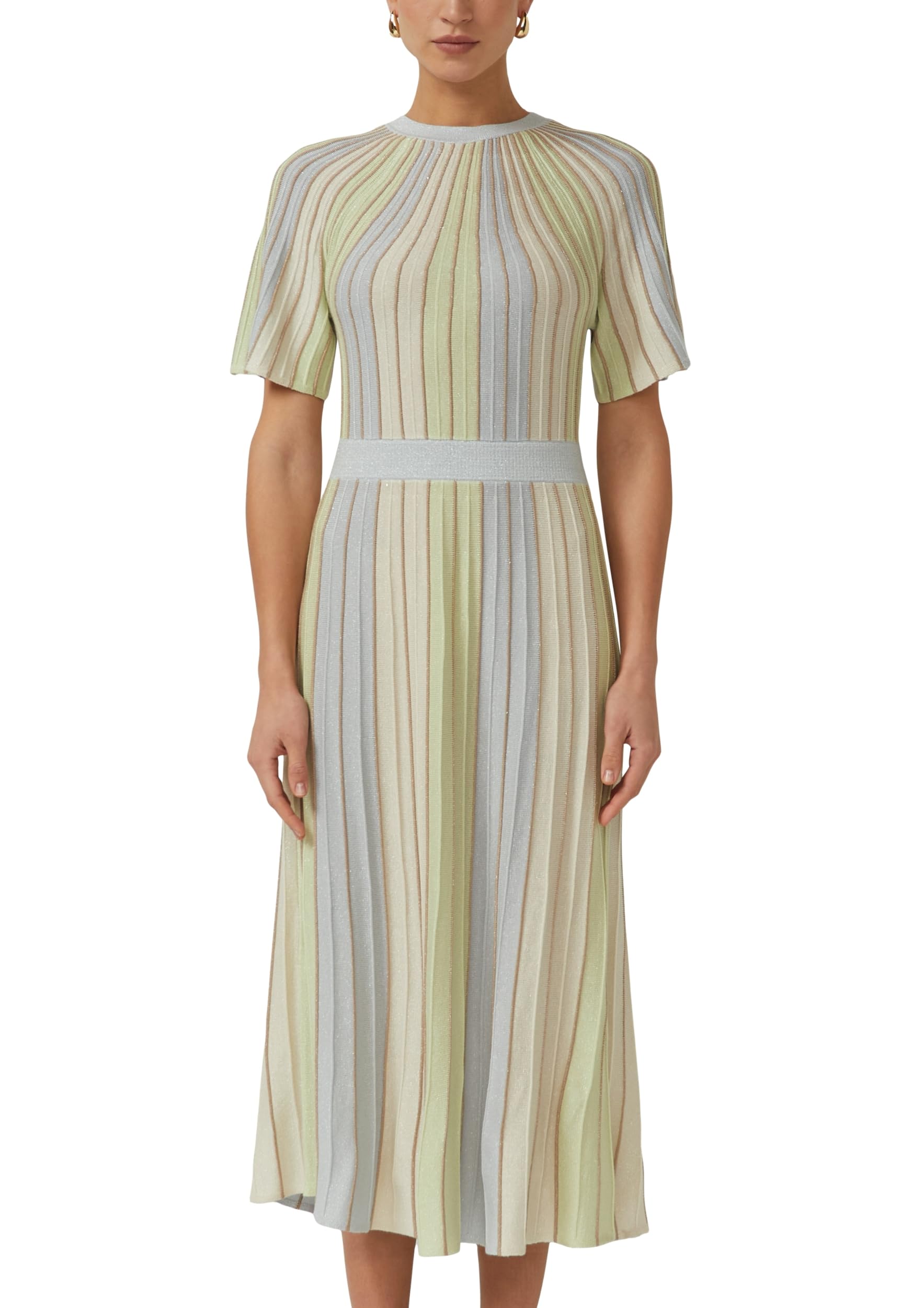 s.Oliver Multicolor-Strickkleid mit Metallic-Garn und Flügelärmeln
