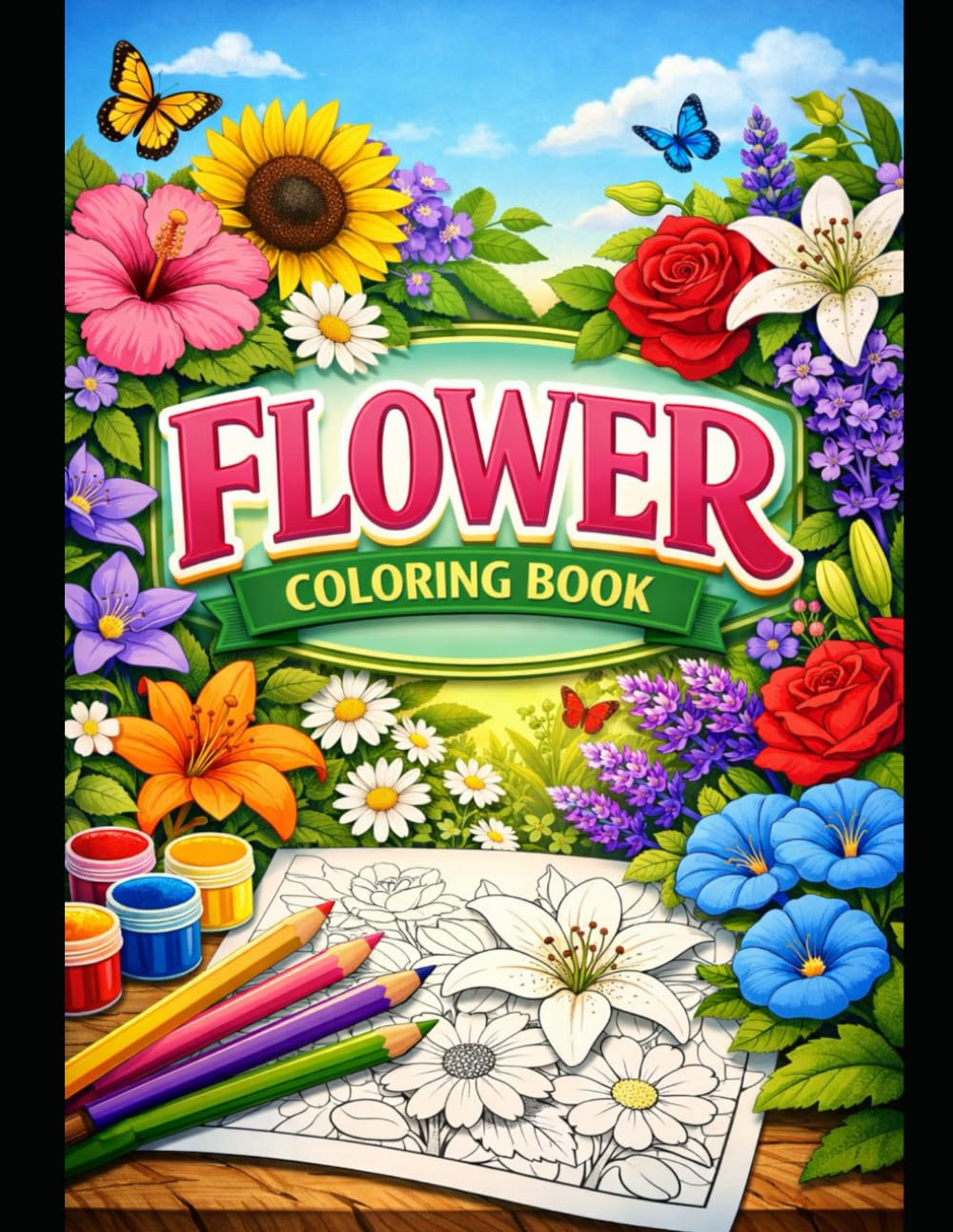Flower Coloring Book: A Stress-Relieving Adult Coloring Book Featuring Beautiful Flowers