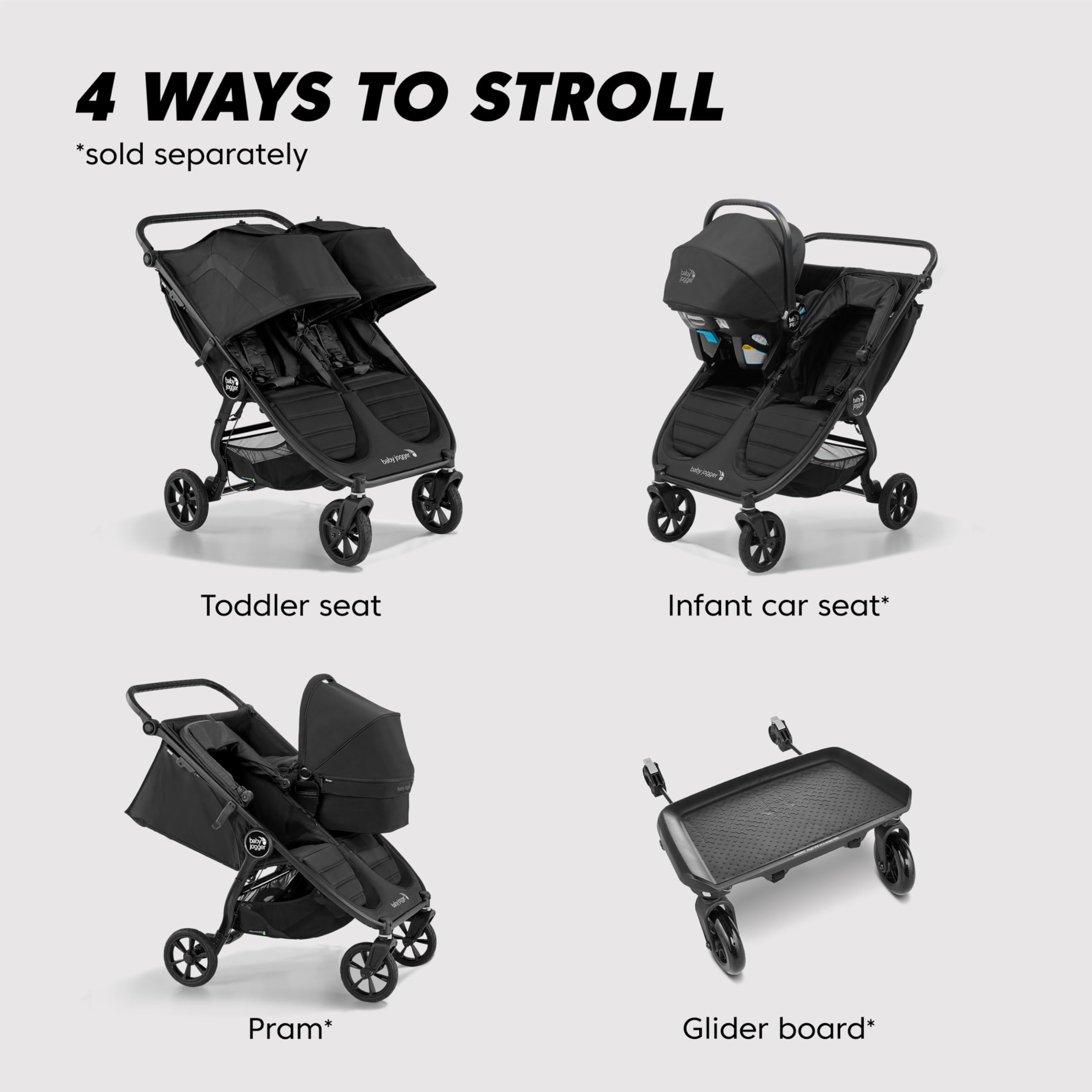Baby Jogger Double Stroller Maxi Cosi Compatible City Mini Double