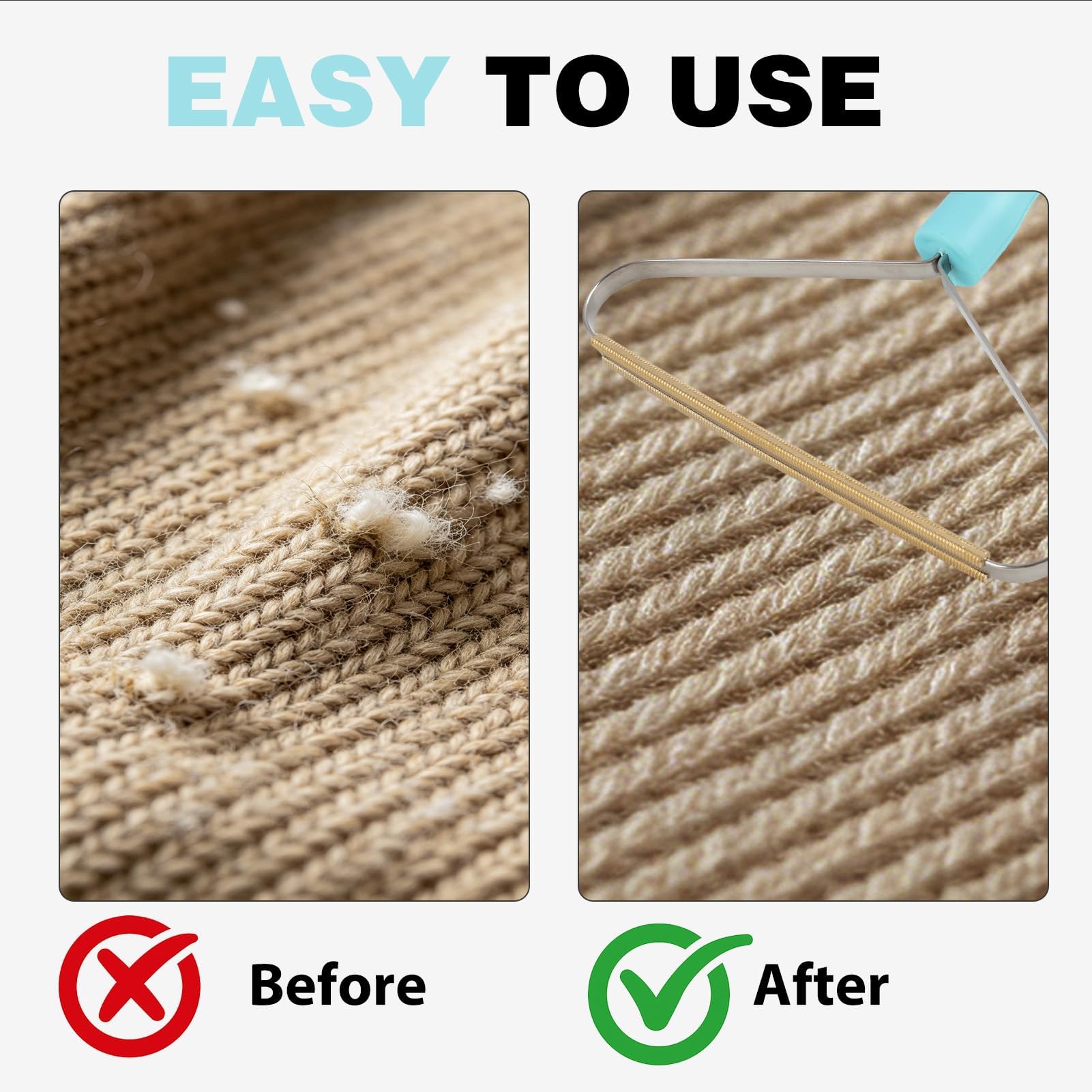 Brosse Éliminatrice de Poils per Chats et Chiens, Rasoir anti Bouloche Manuel, Brosse Anti-Poils per Tapis, Arbres à Chats et Paniers per Chiensr, Réutilisable et Facile à Transporter