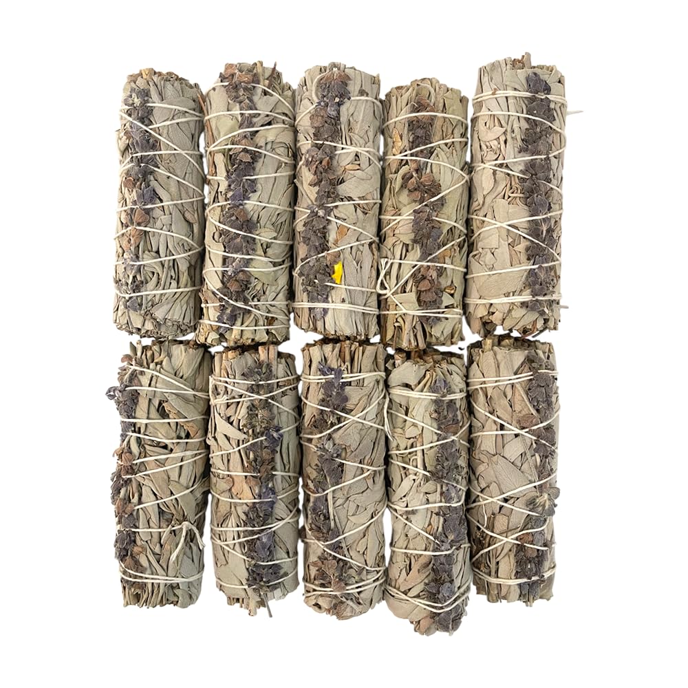 Smudge Stick, White Sage and Lavender 4", Pack of 10