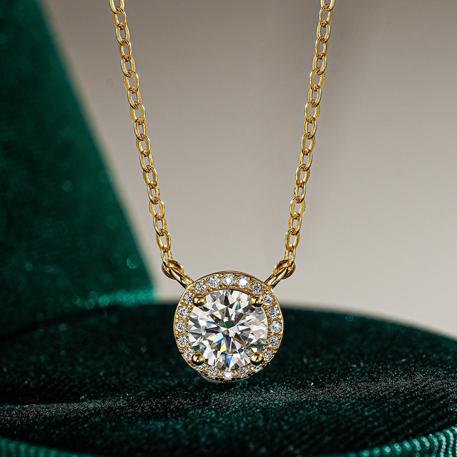 Collar de cadena para mujer, no se deslustra, collar femenino para mujer, moissanita